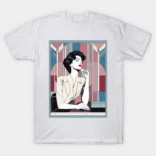 Rebelle Rouge Art Deco Patrick Nagel 80s T-Shirt